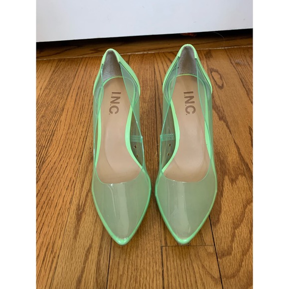 I.N.C Green Transparent Heels Size 5 - Picture 2 of 6